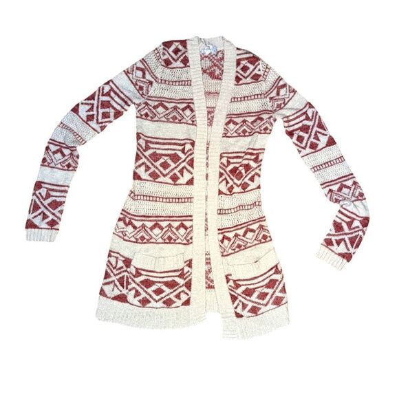 🛍️ GEOMETRIC PRINT LIGHTWEIGHT SWEATER WITH POCKETS - Picture 1 of 2